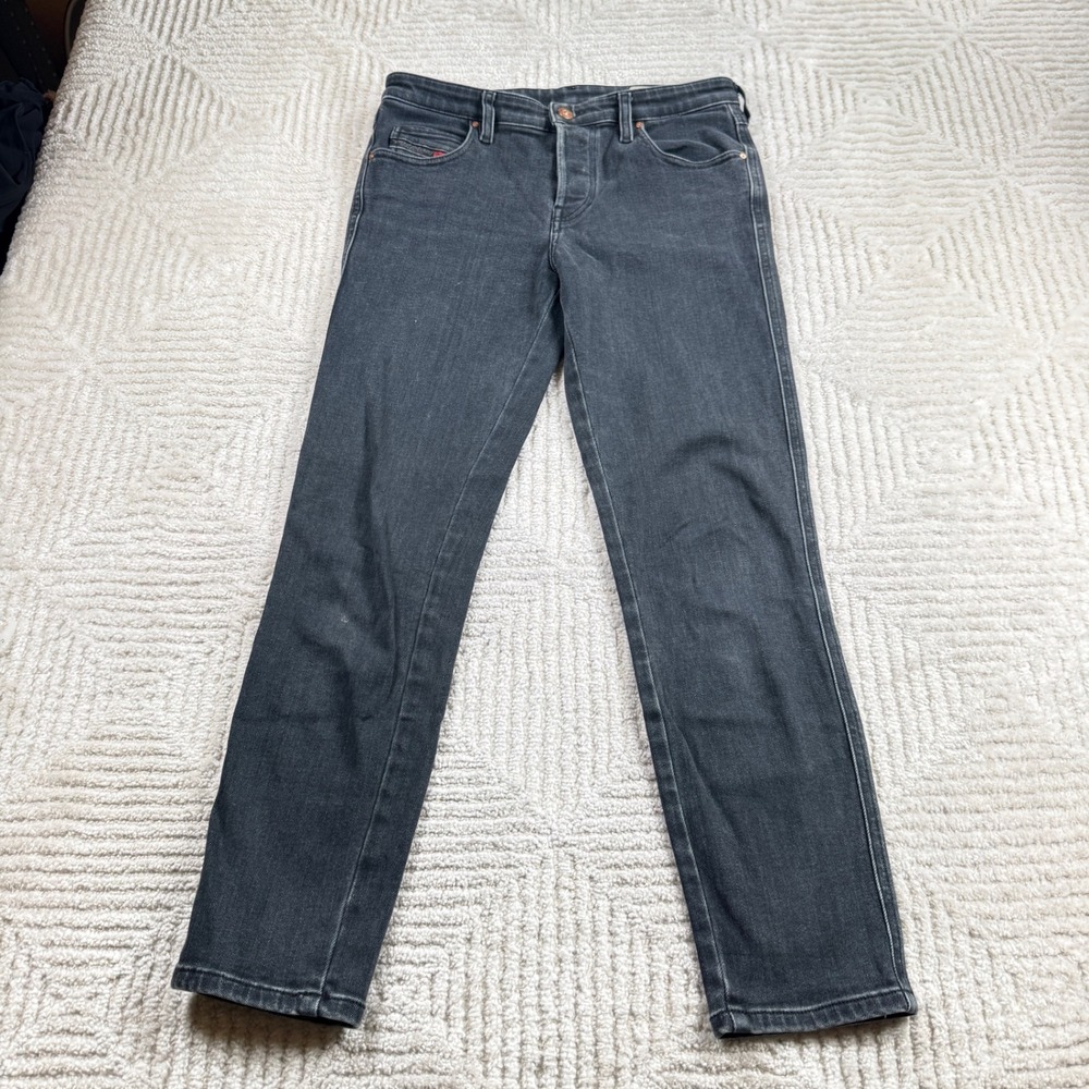 Diesel Babhila Slim Skinny Jeans Women's 28 Black Grey Grunge Slim Indie Edgy